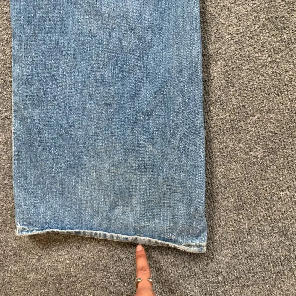Vintage True Religion Jeans Mens 38 Light Wash Billy Bootcut Flap Pocket Denim